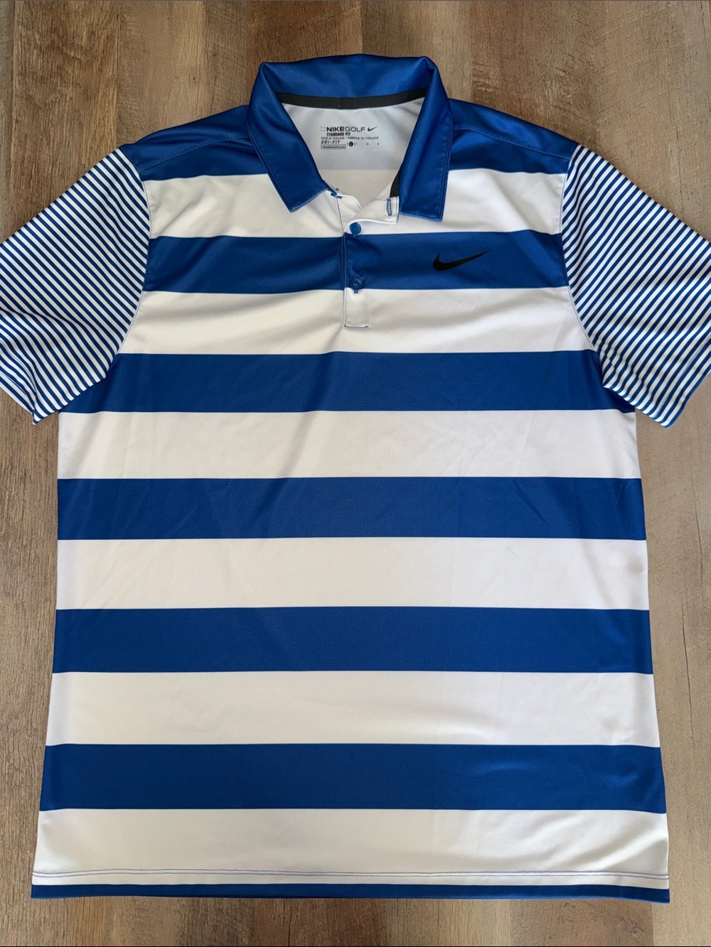 Nike Men’s Royal Blue & White Striped Polo standard fit large